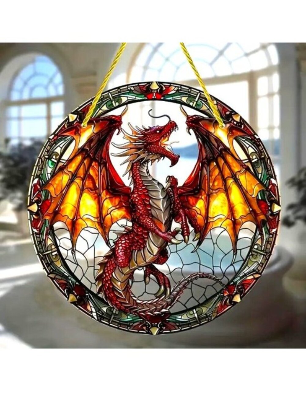 Suncatcher Dragon Wyvern Fantasy Magic Window Decor Art Colorful In/Outdoor - Picture 2 of 7